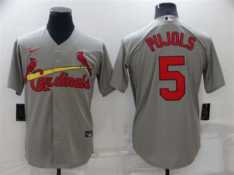Mens St Louis Cardinals 5 Albert Pujols Red Stitched Mlb Cool Base