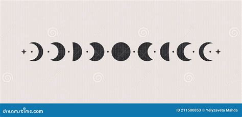 Abstract Boho Moon Phases Mystic Contemporary Shapes Magic Poster