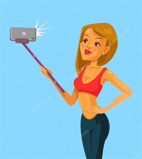 girl take selfie vector flat cartoon illustration stock vector image by ©prettyvectors 108230964