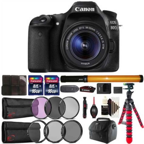 Canon Eos 80d Dslr Camera With 18 55mm Lens 298 Led Video Light And