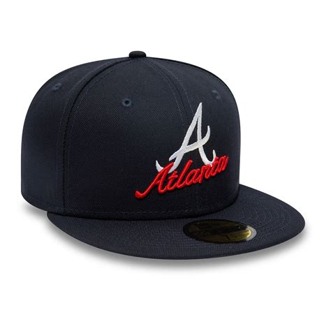 Official New Era Atlanta Braves Mlb Dual Logo Navy 59fifty Fitted Cap