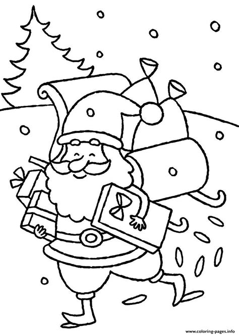 Free coloring pages to print or color online. Happy Santa Claus Delivering Presents Christmas S For ...
