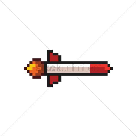 Pixel Art Rocket Missile Vector Image 1959042