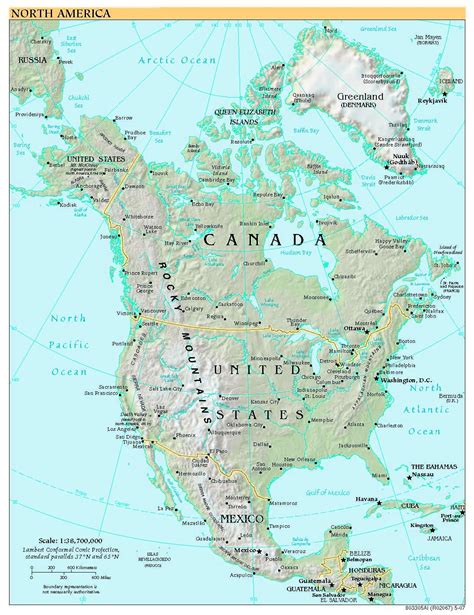 Free High Resolution Map Of North America