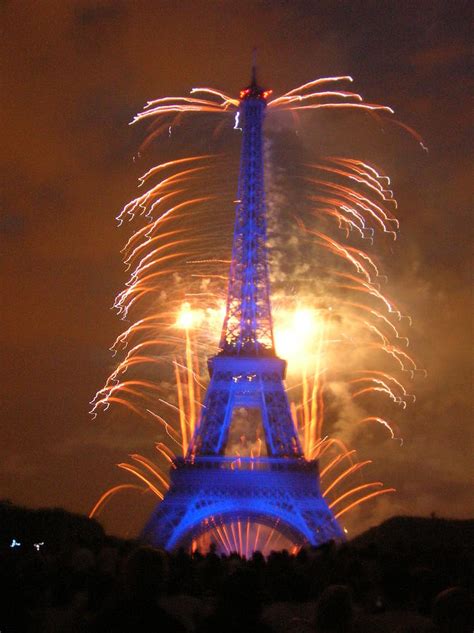 Eiffel Tower Fireworks Paris Blue And Red Photograph By Caritas