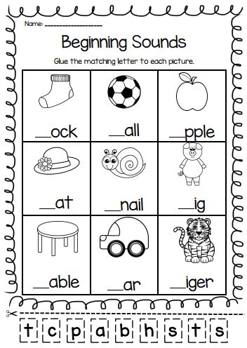 Esl activities for kindergarten english learners, preschool lesson themes and fun exercises for kids have become an important aspect of foreign language teaching. Beginning Sounds Printable Worksheet Pack - Pre-K Kindergarten First Grade | Phonics ...