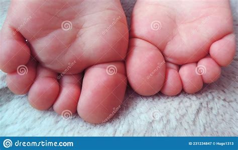 Children Feet Close Up Of Children Wrinkled Feet Baby Legs Stock