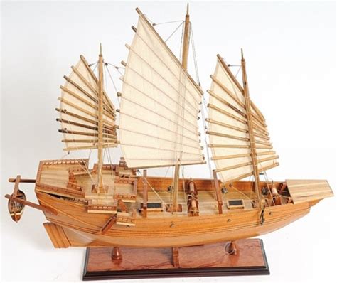 Chinese Junk Wood Sailboat Model