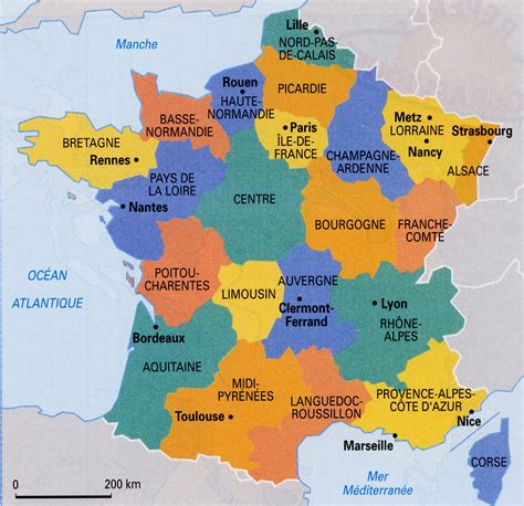 Detailed Large Size Colored Map Of France Travel Around The World