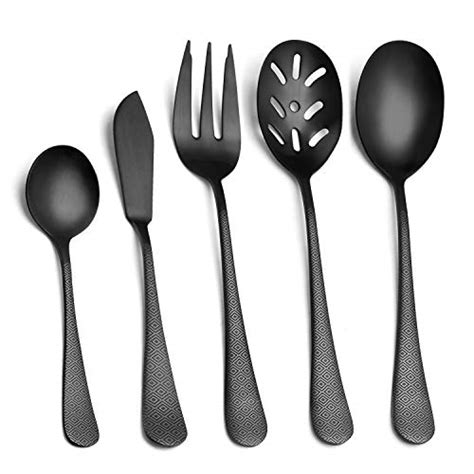 Matte Black Serving Set Sharecook Piece Stainless Steel Large Hostess Set With Round