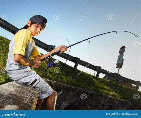 Boy Fishing Stock Image Image Of Blue Outside Fishing 6430893