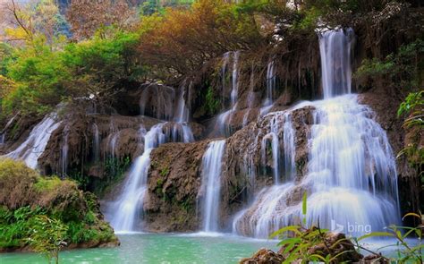 Beautiful Waterfall Streams Bing Theme Wallpaper