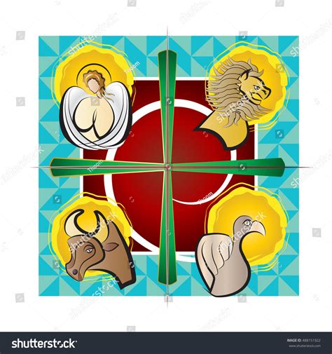 Four Evangelists Symbols Angel Lion Ox Or A Royalty Free Stock