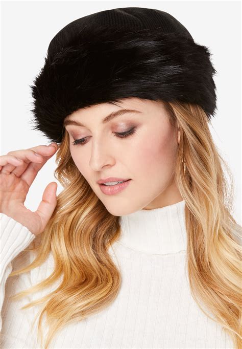 Faux Fur Hat Woman Within