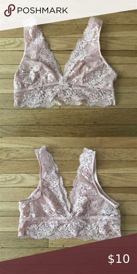 Adore Me Bralette Pink Lace Thick Straps Adore Me Intimates