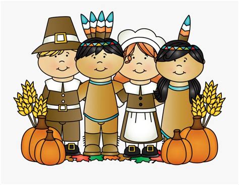 Thanksgiving Pilgrims And Native Americans Celebrating Together