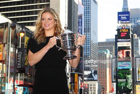 Open Champion Kim Clijsters In Times Square Photos And Premium High Res