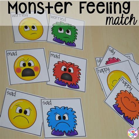 Monster Feelings Match Up Feelings Activities Preschool Emotions