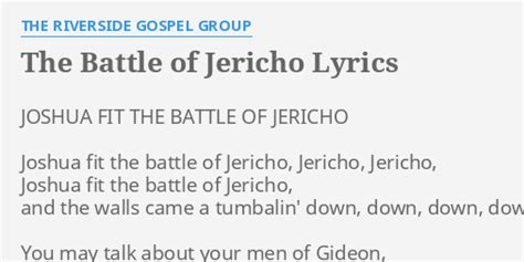 The Battle Of Jericho Lyrics By The Riverside Gospel Group Joshua