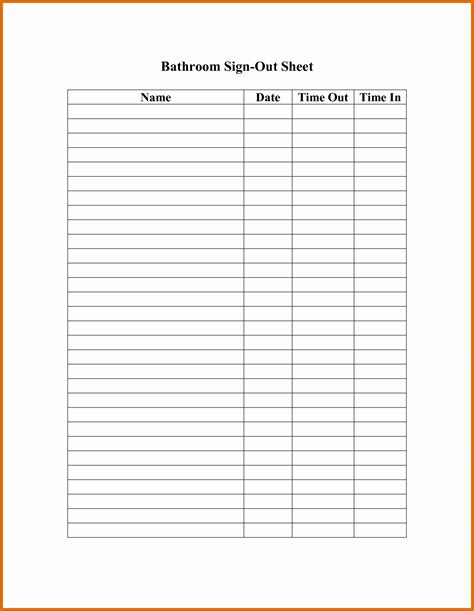 Printable Sign In And Out Sheet Calendar Printables