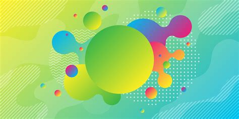 Bright Yellow Green Sphere And Colorful Geometric Shapes Background