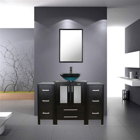 Find out more in our cookies & similar technologies policy. Bathroom Vanity,48 inch vanity top with sink,Square Tempered Glass Blue Vessel Sink Faucet ORB ...
