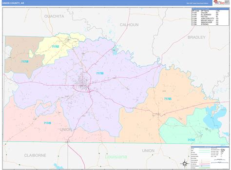Union County Ar Wall Map Color Cast Style By Marketmaps