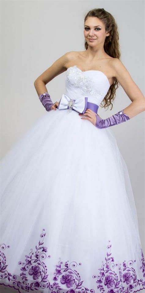 White And Purple Wedding Dresses