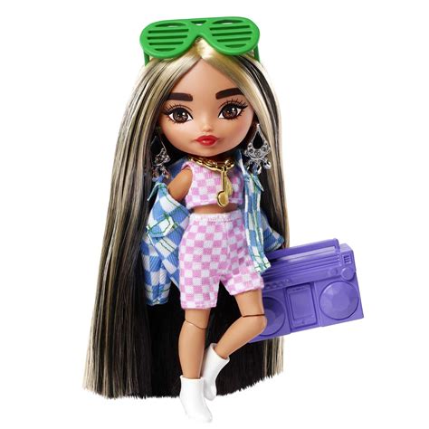 Buy Barbie Extra Minis Doll 2 5 5 In Wearing Checkered 2 Piece Fashion And Jacket With Doll