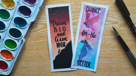 diy watercolor bookmarks with inspirational quotes jesureth cuaresma youtube
