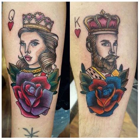 King Queen Tattoo Queen Of Hearts Tattoo King Tattoos Black Ink