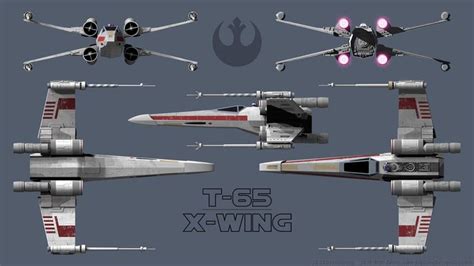 The X Wing Star Wars Vehicle Is Shown In Three Different Views