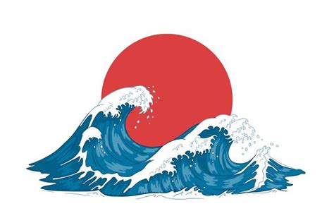 Japanese Wave Japanese Big Waves Raging Ocean And Vintage 997521