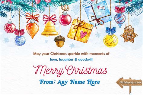 Christmas Greeting Card With Colorful T Box With Name Edit