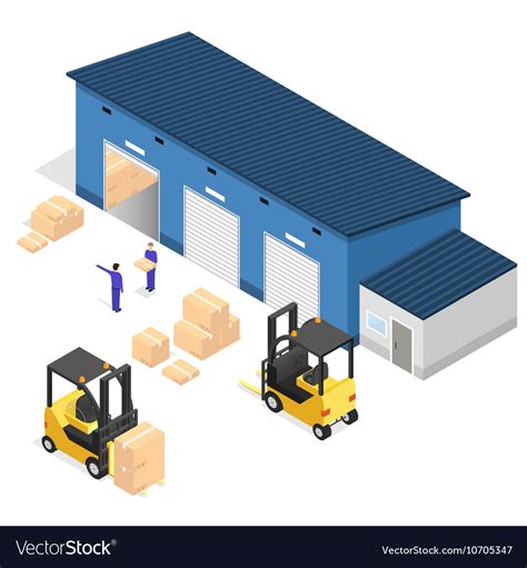 Exterior Warehouse Building Business Delivery Vector Image