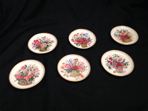 Vintage Ak Kaiser W Germany Porcelain Coasters Flowers In Etsy