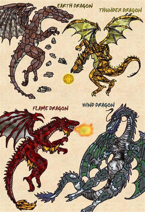 Elemental Dragons Set 1 By Shinragod On Deviantart