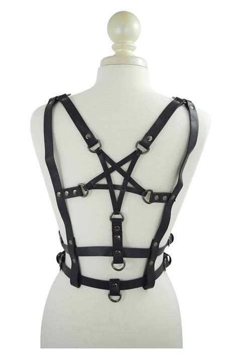 restyle pentagram harness belt gothic accessory double straps waist belt gothic accessories