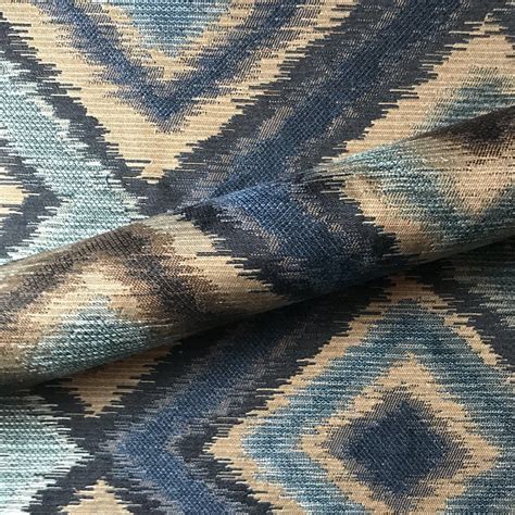 Coastal Ikat Jacquard Upholstery Fabric 54 By The Yard