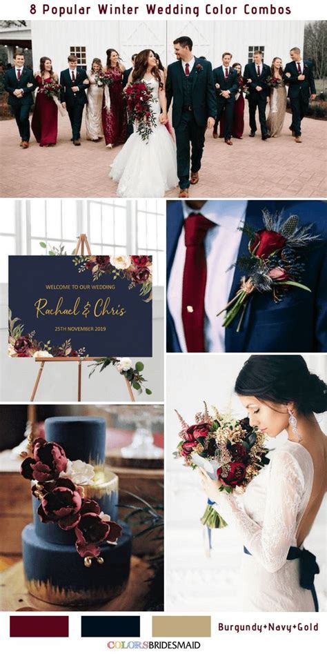 A moody round wedding bouquet done in orange, rust, grey, lilac and with blue touches plus some wildflowers. Elegant Navy, Burgundy and Gold Winter Wedding Color ...