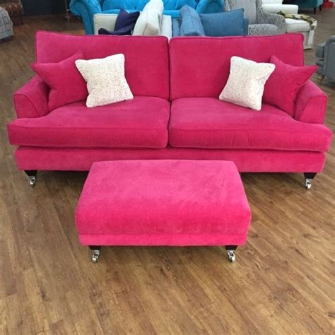 Photos Of Florence Large Sofa And Footstool In Vogue Hot Pink