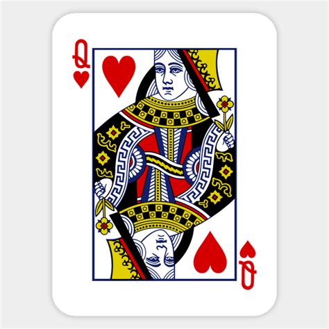 Queen Of Hearts Playing Card Queen Of Hearts Sticker Teepublic