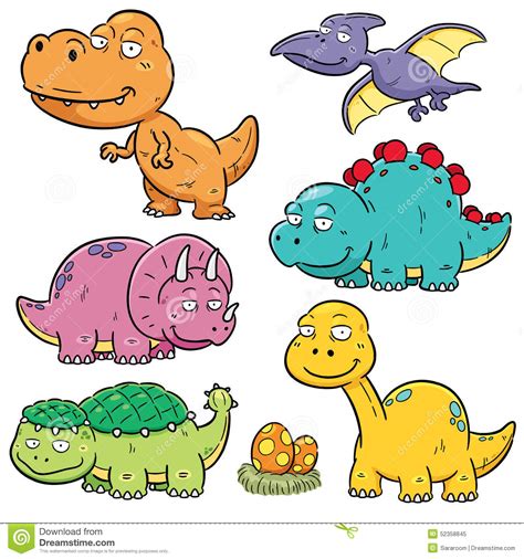 Cute cartoon baby dinosaurs collection watercolor illustration, hand painted dino isolated on a white background for. Dinosaurs Stock Vector - Image: 52358845