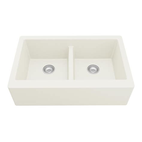 This sink can be installed three different ways, all of which feature an exposed front apron. Karran Farmhouse Apron Front Quartz Composite 34 in ...