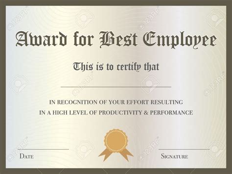 Illustration Of Certificate Award For Best Employee With Regard To Best