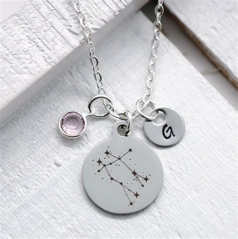Gemini Necklace For Women Personalized Gemini Zodiac Jewelry Etsy