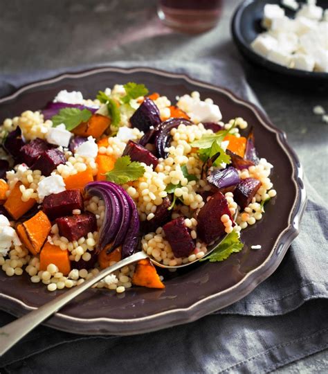 It is enjoyed with tomato paste and fried onion in israel and usually fed to children, but in other countries it is served as an ingredient to substitute rice, potatoes or another starch. Roasted Vegetable & Pearl Couscous Salad