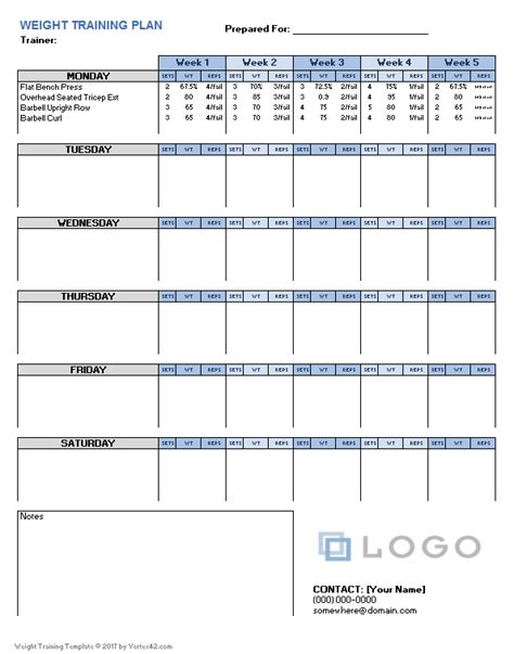 Workout Calendar Template Excel