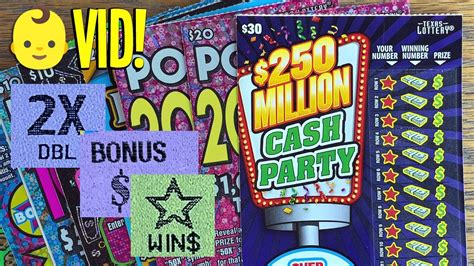 Star Bonus 👶 Vid 💵 2x 30 Cash Party 🔴 190 Texas Lottery Scratch Offs Youtube