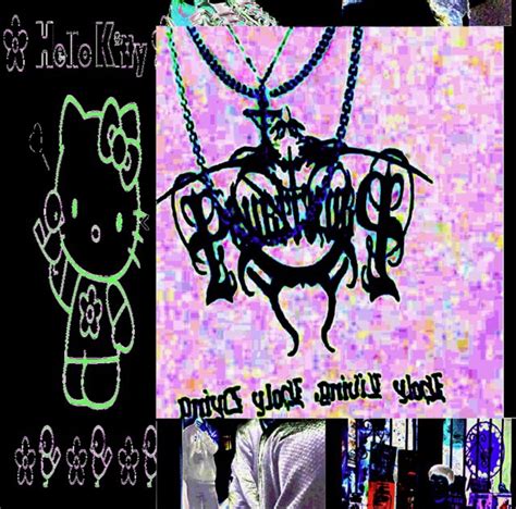 Goth Hello Kitty и Cyber картинка в We Heart It Cybergoth Aesthetic